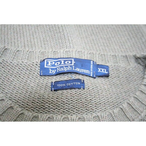 Polo Ralph Lauren Mens XXL Sage Green Cotton Sweater Ivy League Preppy Heritage - Picture 2 of 6